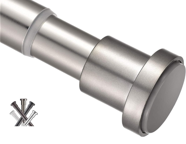 BRIOFOX shower curtain rod 157cm - 266cm Nickel diameter 1&rdquo;