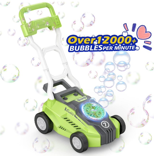 OSIMILY Bubble Lawn Mower for Kids, 12000+ Automatic Bubble Toys with Sound, Outdoor Bubbles Push Toys for Toddler (As-Is)