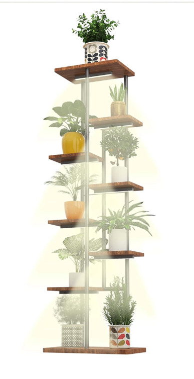 SOLA SOLATMOS plant stand & grow light 8 Tiers 9 pottes wood color 94 * 8 * 21