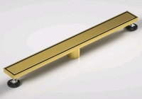 Bernkot Linear Shower Drain 26" with Tiled in Drain Grate Brushed Gold 304 Stainless Steel