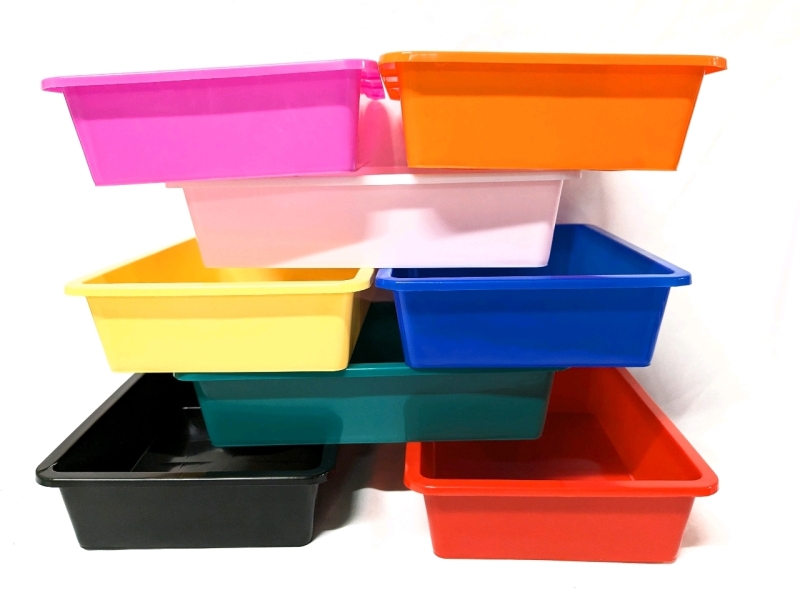 8 Pack New Paper Organizer Bins Letter Size Flat Storage Trays