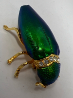 Genuine Iradescent Rhinestone Beetle Brooch