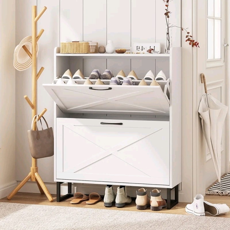 New Maupvit Shoe Cabinet with 2 Flip Drawers