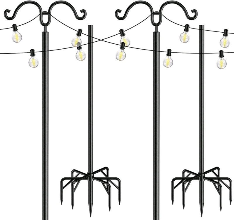 2 Optimech Outdoor String Light Pole 2 Pack