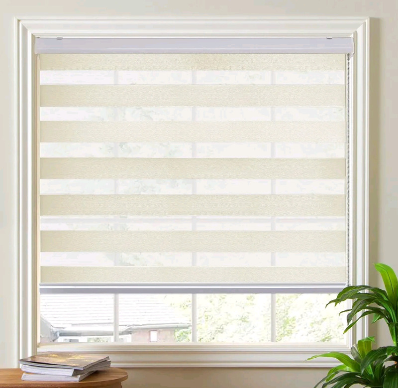 Shecute 36"&times;72 Zebra Roller Blind , Cream - New