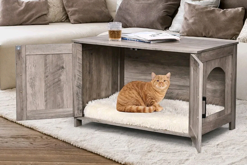 Homhedy Cat Litter Box Enclosure , Litter Box Furniture . New