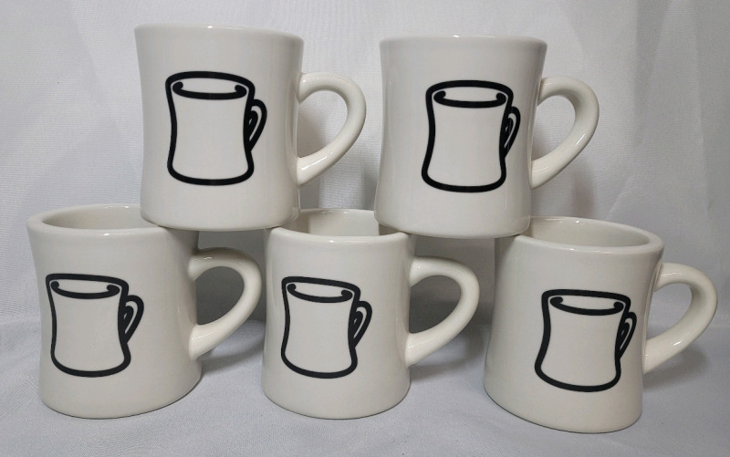 Five (5) Diner Coffee / Tea Mugs . New