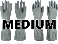 5 New Packs MAMISON Quality Rubber Gloves : Size Medium (2 Pairs per Pack, 10 Pairs Total)