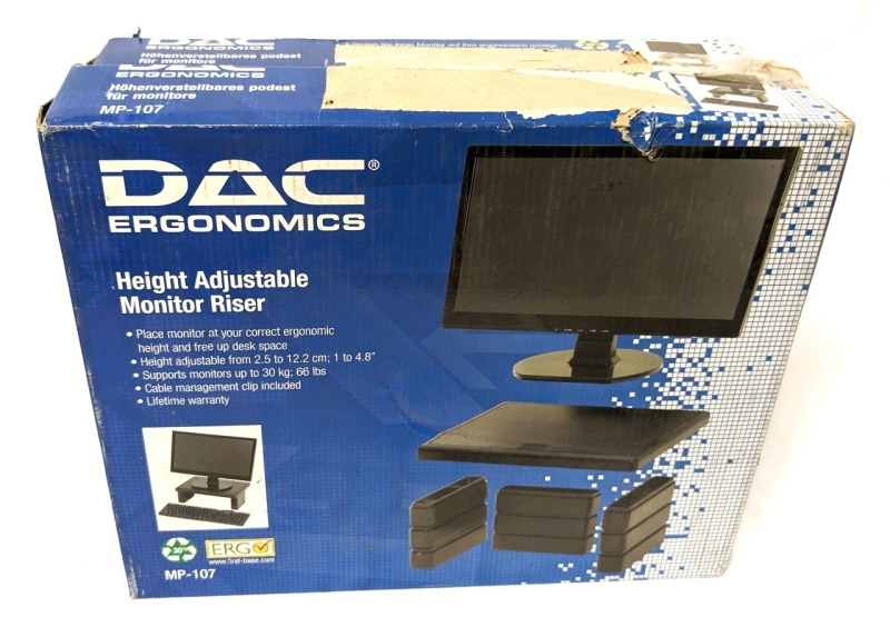 2 New DAC Ergonomics Height Adjustable Monitor Risers MP-107