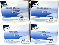 4 New Packs TENA Dry Washcloths (50 Washcloths Per Pack)