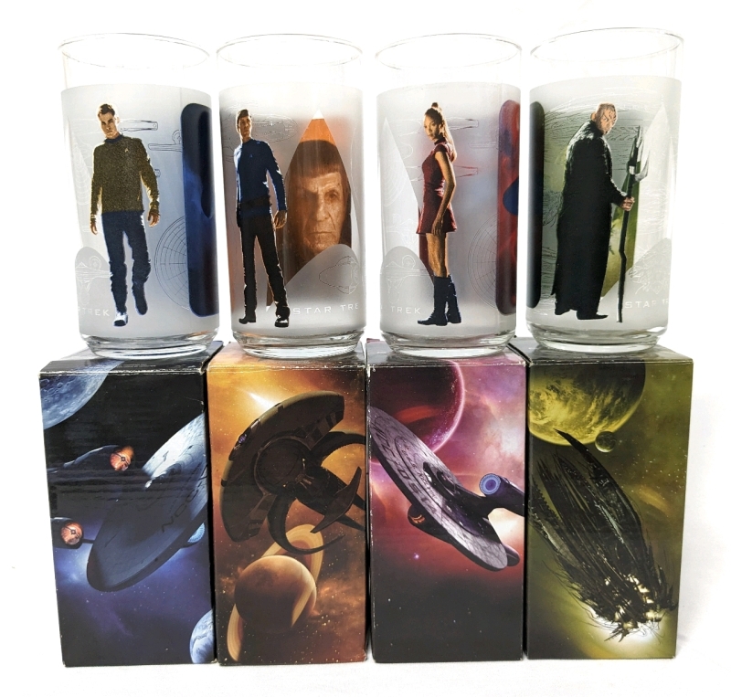 Full Set ot 2008 STAR TREK Collectible Drinking Glasses