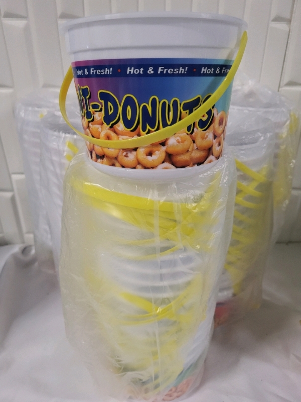 112 New Mini Donuts Platic Containers - 6" Diameter 4.3" Tall