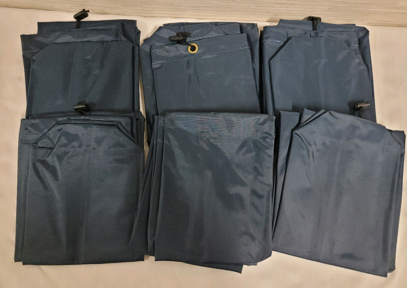 6 New Blue Vinyl Patio Umbrella Storage Covers , 78" Long Each .