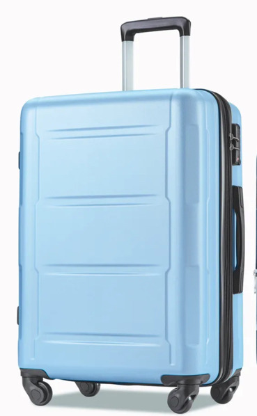 NEW Expanable Spinner Wheel Hard Case Luggage ABS Lightweight Suitcase with TSA Lock size Medium for 4 - 7 days color light blue