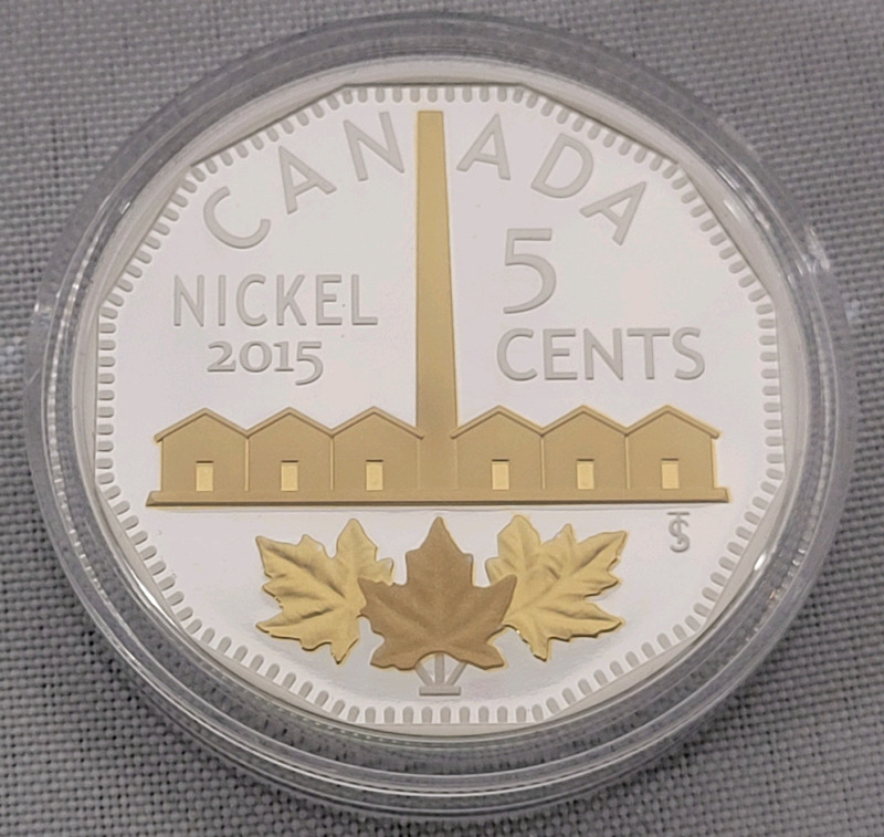 2015 Canadian Silver 5-Cent Nickel Fine Silver Coin ' Legacy of the Canadian Nickel ' in Case