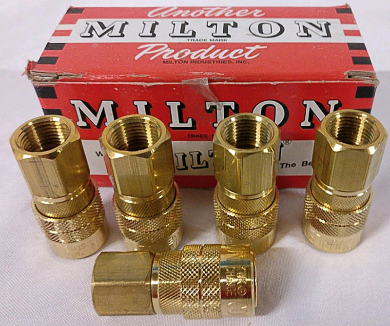 5 New Milton M Style Couplers - 3/8" Female NPT - 1/4" Basic Size