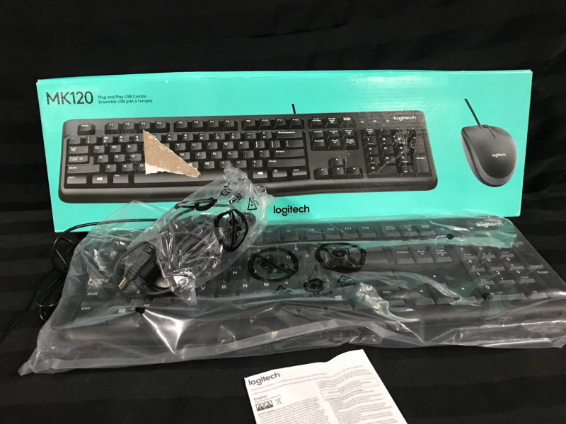 New MK120 Logitech Keyboard & Mouse Plug & Play UBS Combo