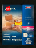 New AVERY Trueblock Shipping Labels