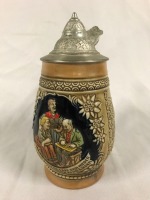 Vintage Ceramic Stein made in Brazil 8 inches tall