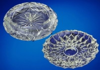 2 Large and HEAVY Cut Crystal Ash Trays