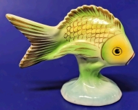 Vintage Hollohaza Kezzel Festett Porcelain Fish Figure