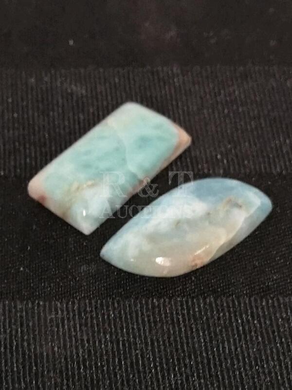 2 Polished Larimar Stones