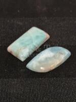 2 Polished Larimar Stones