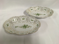 Hollohaza Porcelain Erika 2 Oval Bowls