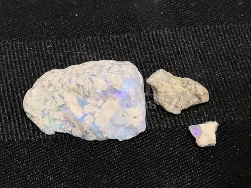 3 Iridescent Raw Opals
