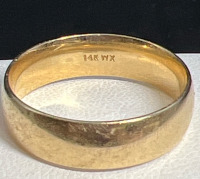 14K wide Yellow Gold Band stamped WX