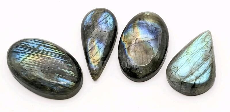 4 High Grade Labradorite Cabochon Gemstones 100 Carats