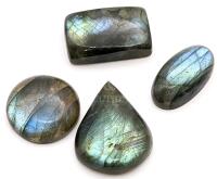 4 High Grade Labradorite Cabochon Gemstones 100 Carats.