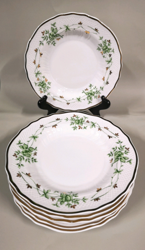 6 Hollohaza Hungary Side Plates - Erika Pattern