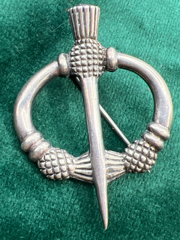 Scottish 925 Sterling Thistle Brooch