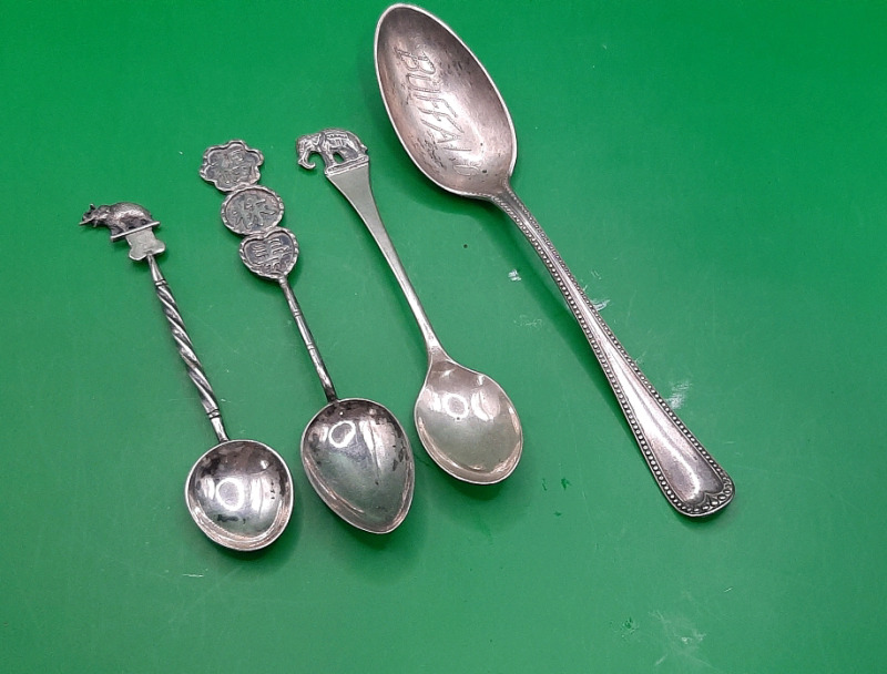 Vintage Four Sterling Silver Collector Spoons