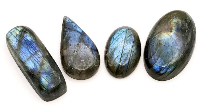 4 High Grade Labradorite Cabochon Gemstones 100 Carats