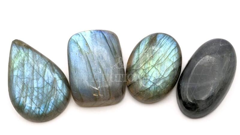 4 High Grade Labradorite Cabochon Gemstones 100 Carats.