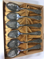 1893 Chicago World&rsquo;s Fair Worlds Columbian Exposition boxed Silverplate Spoons