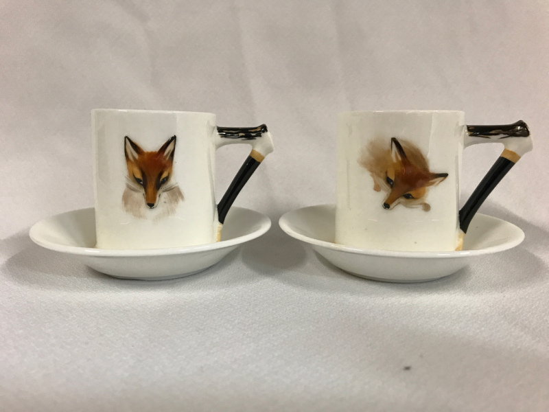 2 Royal Doulton England Reynard The Fox Demitasse Cup & Saucer