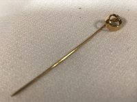10 K Yellow Gold & Diamond Stick Pin 2.5 inches