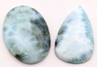 Polished LARIMAR Gemstones Oval & Raindrop.