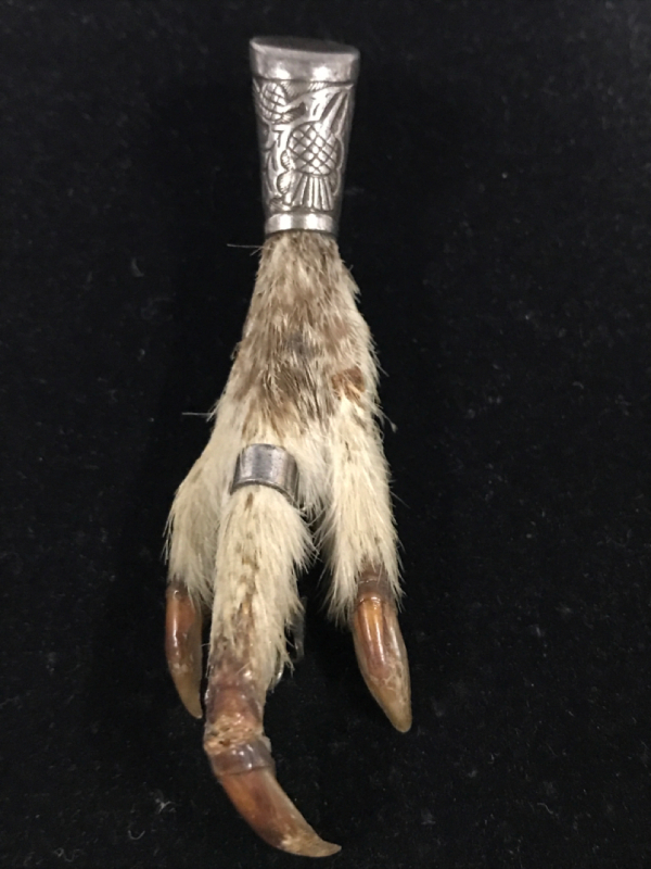 Antique Scottish Sterling Grouse Claw Pin 3 inches long