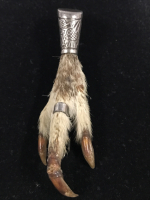 Antique Scottish Sterling Grouse Claw Pin 3 inches long
