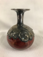 Miniature Sterling Overlay Vase Israel 3 inch tall