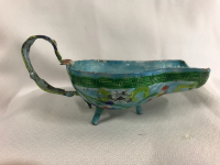 Antique Cloissone Sauce Boat 4.5 inches long