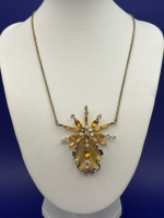 Bond Boyd Sterling Rhinestone Orchid Necklace