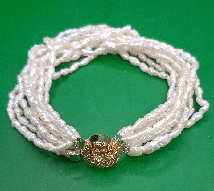 Vintage RHA Multi Strand Freshwater Pearl Bracelet