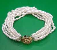 Vintage RHA Multi Strand Freshwater Pearl Bracelet