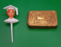 Vintage Grad Cake Pic and a Vintage DuBarry Compact