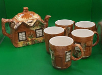 Vintage Price Brothers Teapot and 5 Price Kensington Cups